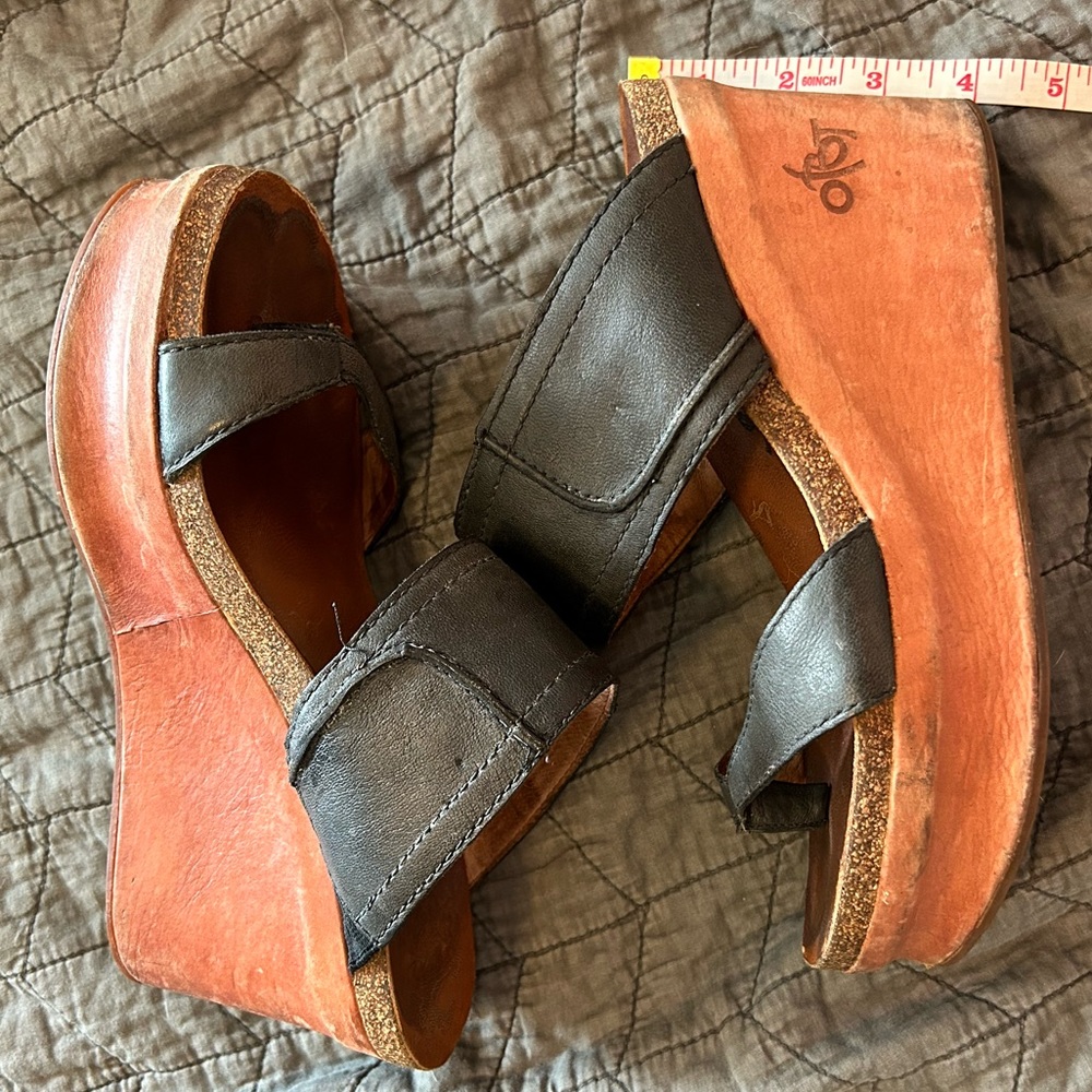 OTBT Leather Wedge Platform Sandals